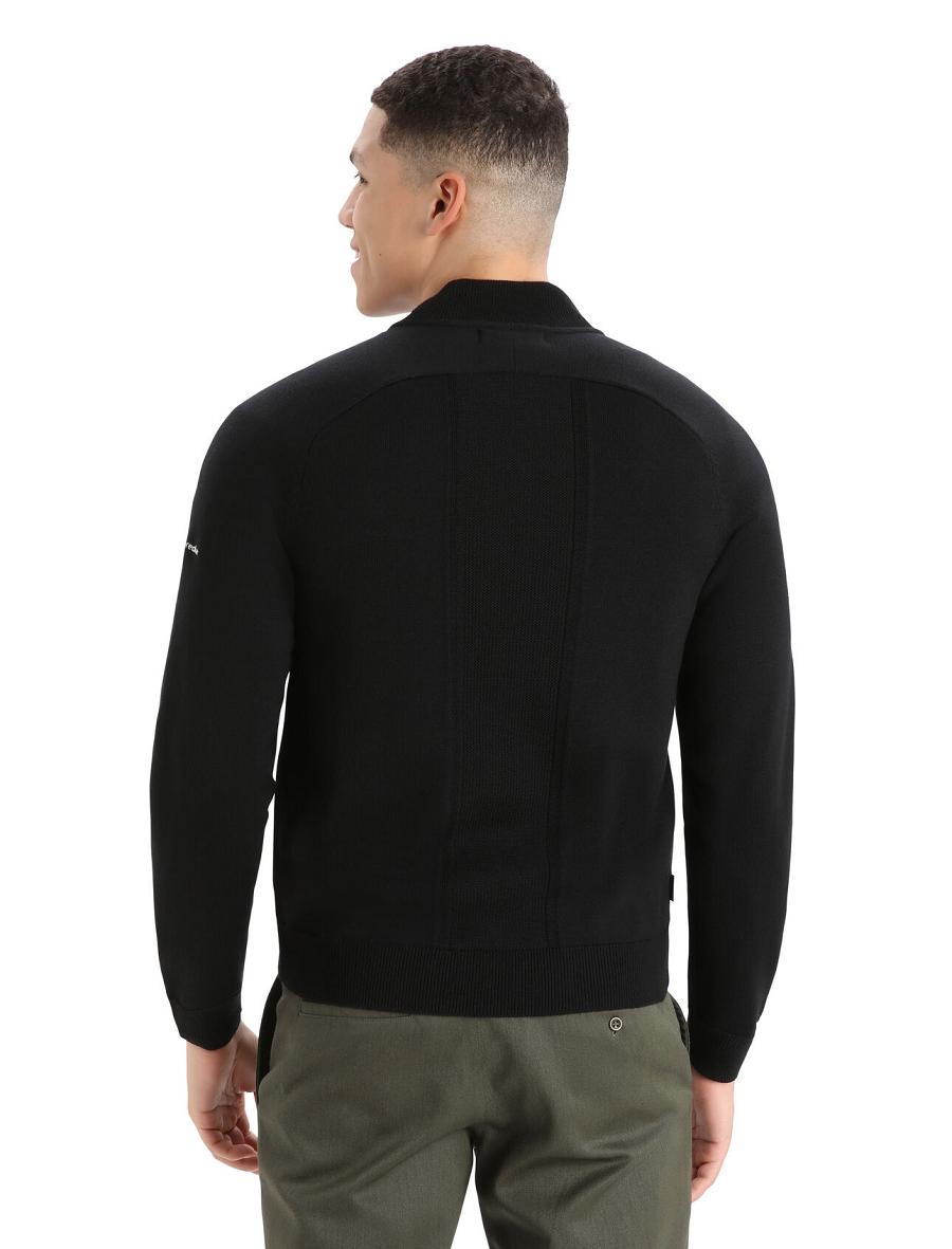 Icebreaker City Label ZoneKnit™ Merino Insulated Knit Bomber Miesten Huppari Mustat | FI 1265NWYB